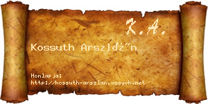 Kossuth Arszlán névjegykártya